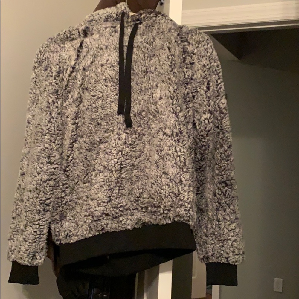 Gray and Black fuzzy hoodie